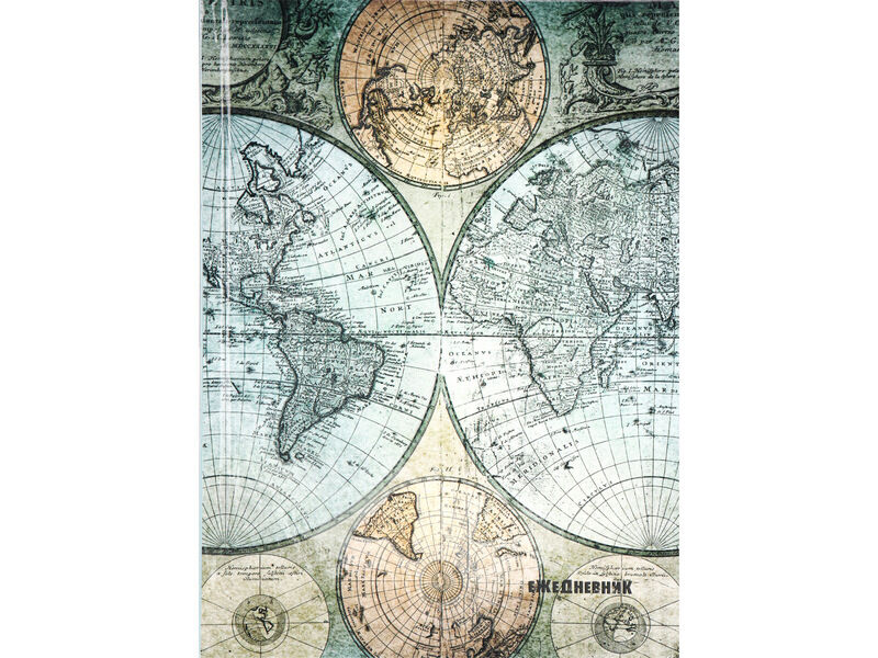 Ежедневник А5 128л. недатир. «ЧЕРТЕЖИ МИРА» (7БЦ, глян. лам.)