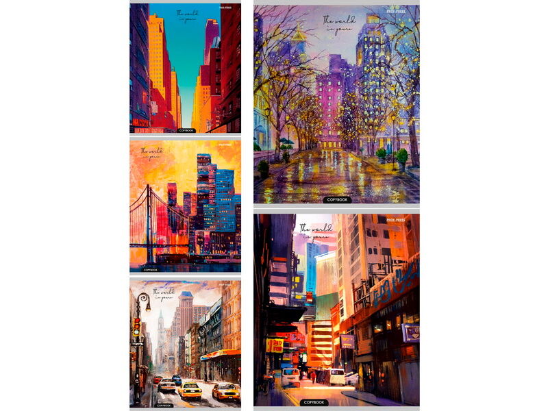 Тетрадь ЛИНИЯ 48л «УЛИЦЫ В АКВАРЕЛИ» (цвет. мелов. обл.)