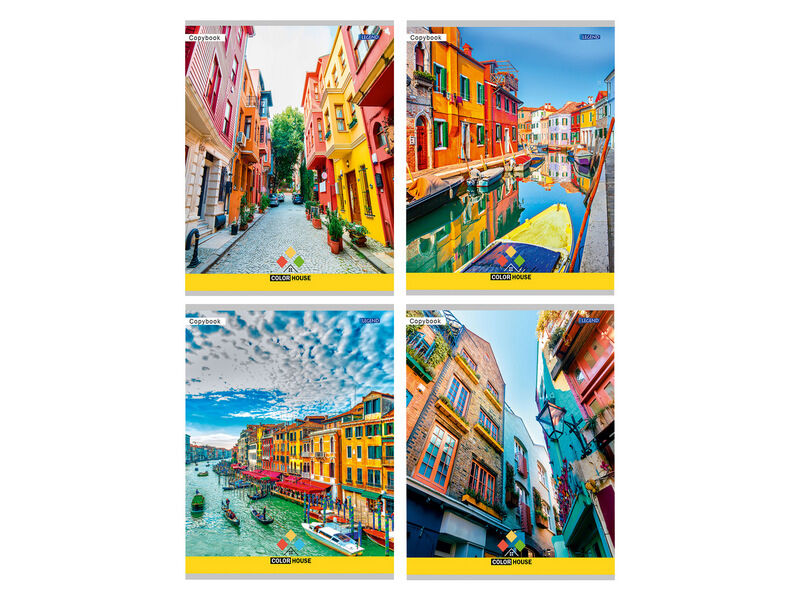 Тетрадь 96л ЛИНИЯ «ЯРКАЯ АРХИТЕКТУРА» (цвет. мелов. обл.)