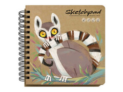 Скетчпад 200*200 мм 120 л «ЛЕМУР» (гребень, крафт-бумага)
