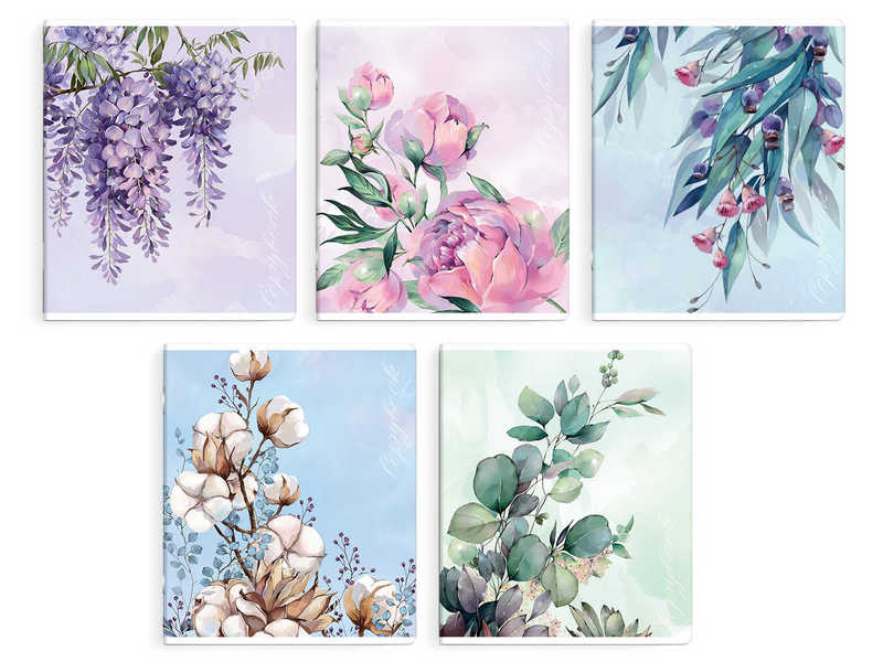 Купить оптом Тетрадь 96 л КЛЕТКА "ЦВЕТУЩИЙ САД" (мелов. картон, офсет) в Луганске