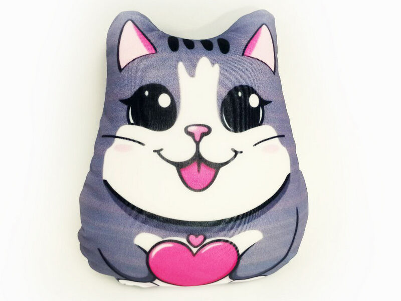 Купить оптом Мягкая игрушка-антистресс «КОТ СЕРЫЙ С СЕРДЦЕМ» 20 см МТ30256 в Луганске