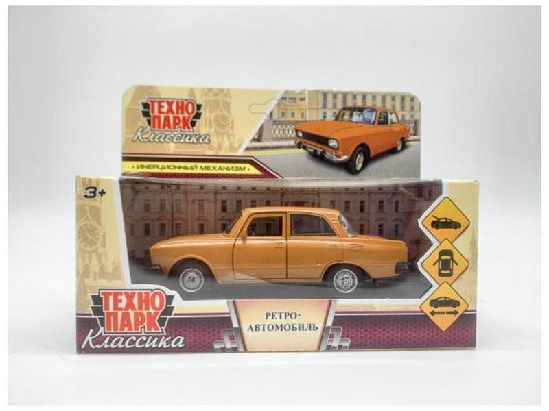 ТЕХНОПАРК Машина АЗЛК МОСКВИЧ-2140sl оранжевый металл. инерц. 12,5 см (открыв. двери, багажник) в кор.