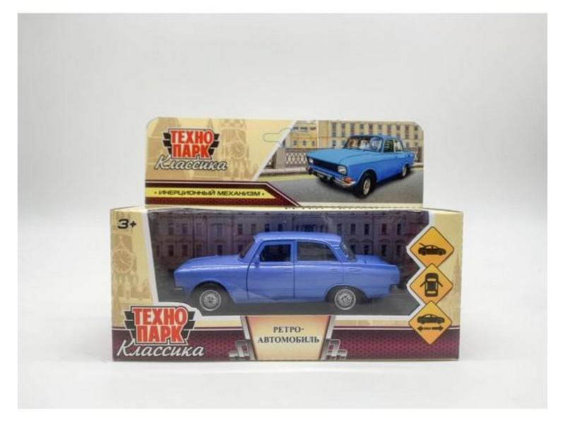 ТЕХНОПАРК Машина АЗЛК МОСКВИЧ-2140sl синий металл. инерц. 12,5 см (открыв. двери, багажник) в кор.