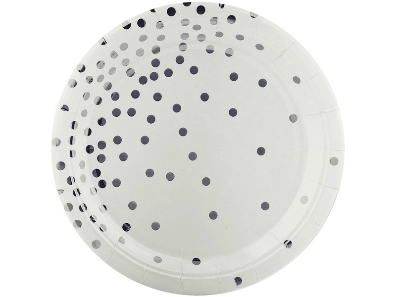 Набор тарелок «Серебристые конфетти» белый/серебро 18 см 6 шт