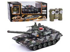 Танк 32 см на р/у (аккум., заряд от USB, свет, звук, пар) 50*22*14 см в кор. 778-7