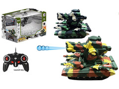 Танк 20 см на р/у на бат. (свет, стреляет орбизами) 26*18*14 см в кор. RD085