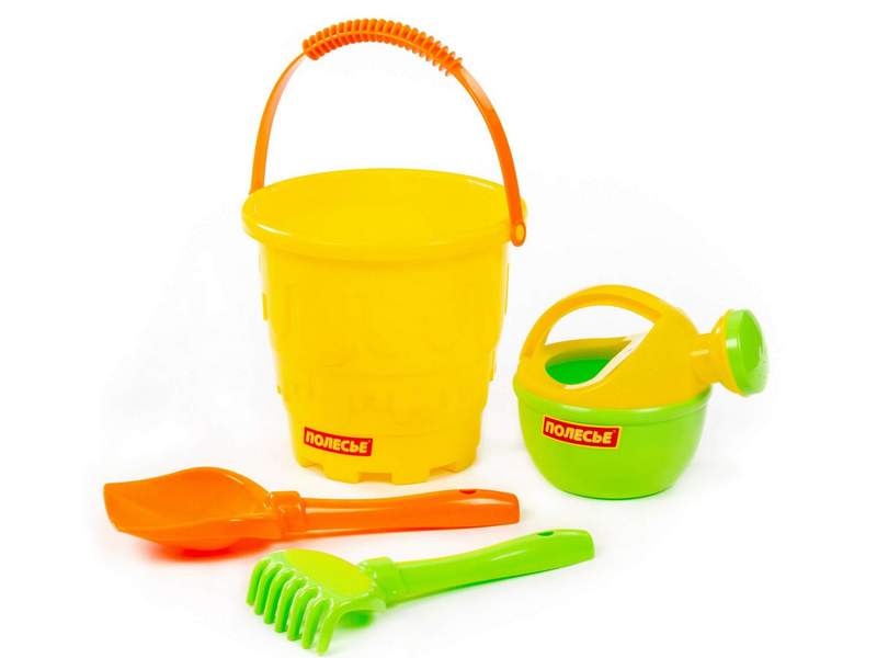 Набор №516: ведро-замок большое, лопатка №5, грабельки №5, лейка малая №4