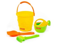 Набор №516: ведро-замок большое, лопатка №5, грабельки №5, лейка малая №4