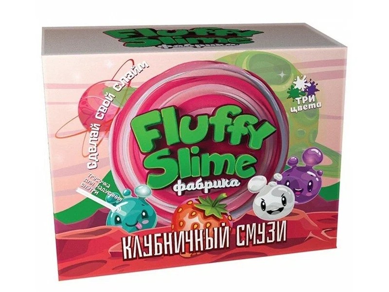 Купить оптом Набор для изготовления слаймов «Флаффи-слайм» клубничный смузи в Луганске