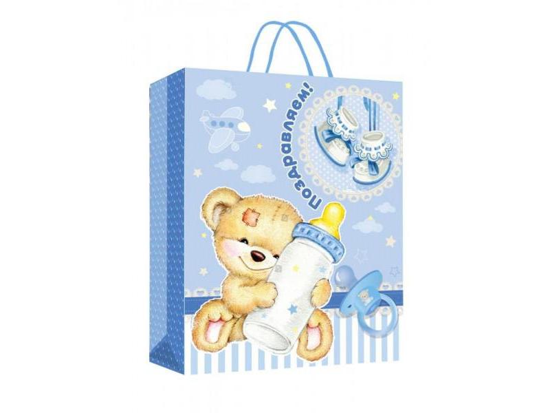 Пакет подарочный «С РОЖДЕНИЕМ МАЛЫША!» 18*22,7*10 см (глян. лам.) PM-97458-HBB