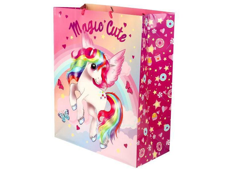 Пакет подарочный «РАДУЖНЫЕ ЕДИНОРОГИ» 40*49*19 см (глян. лам.) PXXL-87532-TMU-CN