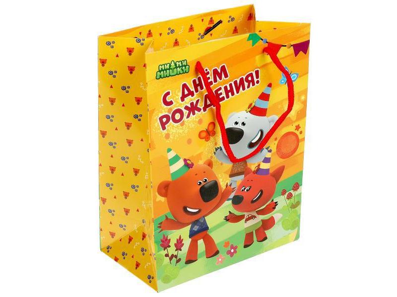 Пакет подарочный «С ДНЕМ РОЖДЕНИЯ! МИ-МИ-МИШКИ» 18*22,7*10 см (глян. лам.) PM-79954-HB-MIMI-CN