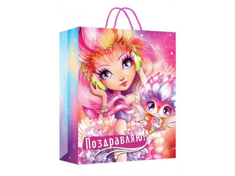 Купить оптом Пакет подарочный «ПОЗДРАВЛЯЮ! ЭНЧАНТИМАЛС» 18*23*10 см (мат. лам.) PM-102365-NB в Луганске