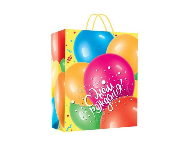 Пакет подарочный «С ДНЕМ РОЖДЕНИЯ! ШАРИКИ» 22*31*10 см (мат. лам.) PML-097482-HBD