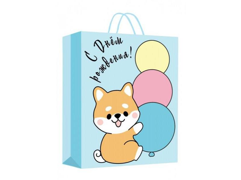 Пакет подарочный «С ДНЕМ РОЖДЕНИЯ! КОРГИ» 18*23*10 см (мат. лам.) PM-108854-C2HB