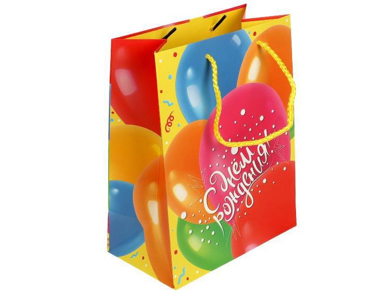 Пакет подарочный «С ДНЕМ РОЖДЕНИЯ! ШАРИКИ» 18*23*10 см (мат. лам.) PM-097481-HBD