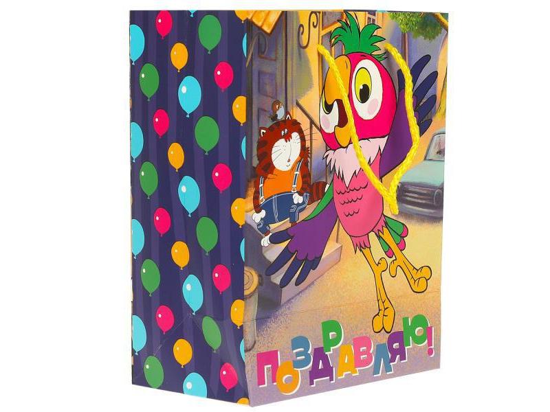 Пакет подарочный «ПОЗДРАВЛЯЮ! ПОПУГАЙ КЕША» 18*23*10 см (мат. лам.) PM-109921-PK