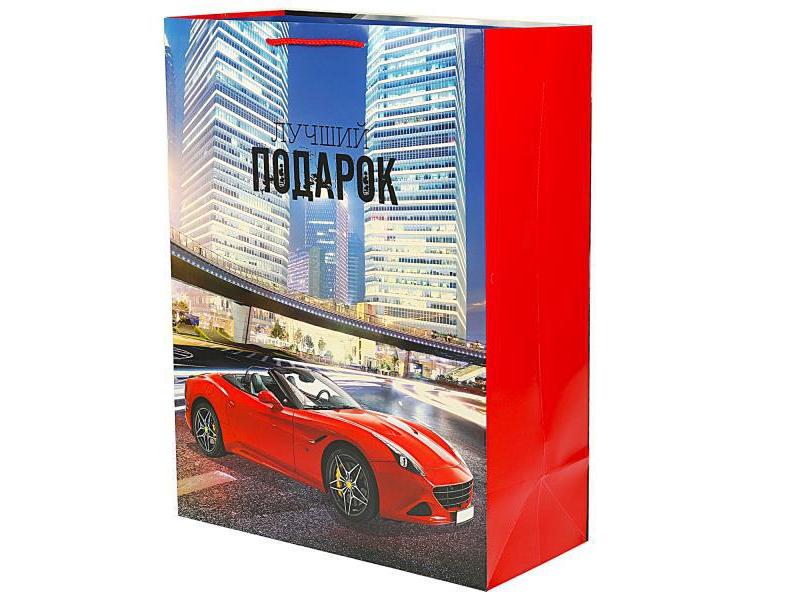 Пакет подарочный «ЛУЧШИЙ ПОДАРОК. КАБРИОЛЕТ» 33,5*45*15 см (глян. лам.) PXL-97435-SC