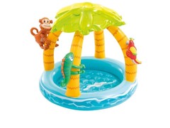 69413 [58417NP] Бассейн с надувным дном «ТРОПИЧЕСКИЙ ОСТРОВ» с навесом 102*86см 58417NP