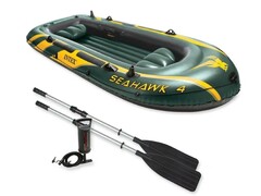 69440 [68351NP] Надувная лодка четырехместная 351*145*48см с насосом и веслами