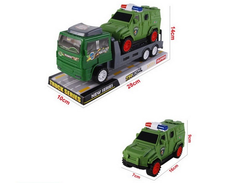 Купить оптом Автовоз 25 см инерц. «Военный» с машинкой под слюдой 188-17 в Луганске