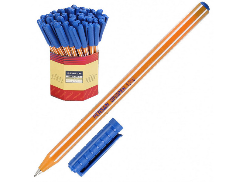 Купить оптом Ручка шариковая "OFISPEN" желтый корпус 1 мм СИНЯЯ (60шт/уп) в Луганске