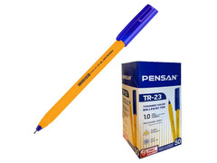 69559 [TR-23-синяя]Ручка шариковая «PENSAN TR-23" трехгранный желтый корпус 1 мм СИНЯЯ (50шт/уп)