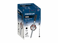 69563 [1005 черная]Ручка масляная «PENSAN 1005» прозрачный корпус 0,7 мм ЧЕРНАЯ (50шт/уп)