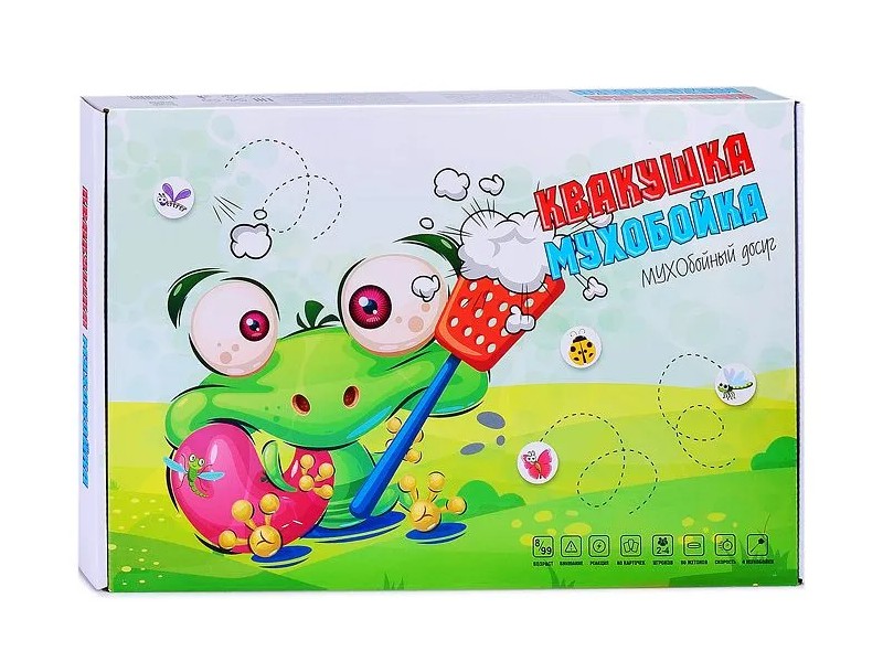 Игра развивающая с карточками "Квакушка мухобойка"