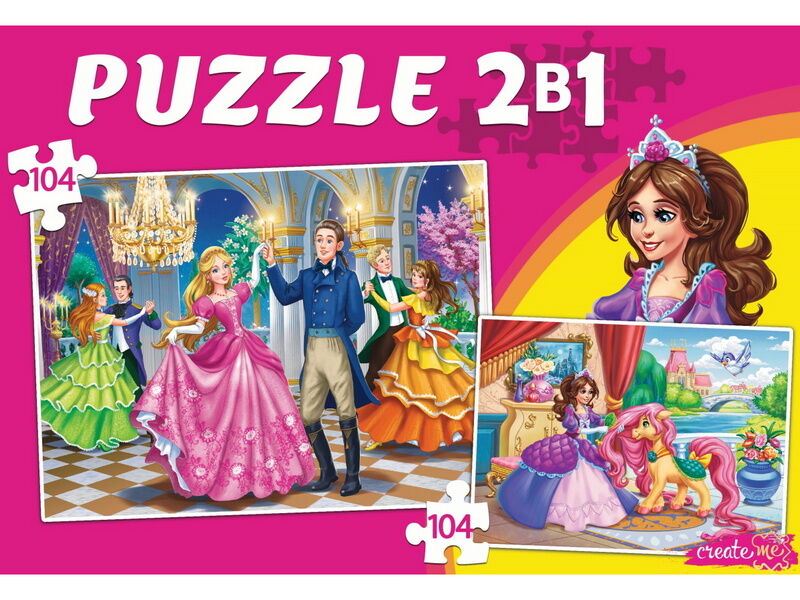 Купить оптом ПАЗЛЫ 2 в 1. ПРИНЦЕССЫ №4 (104 и 104 эл.) в Луганске