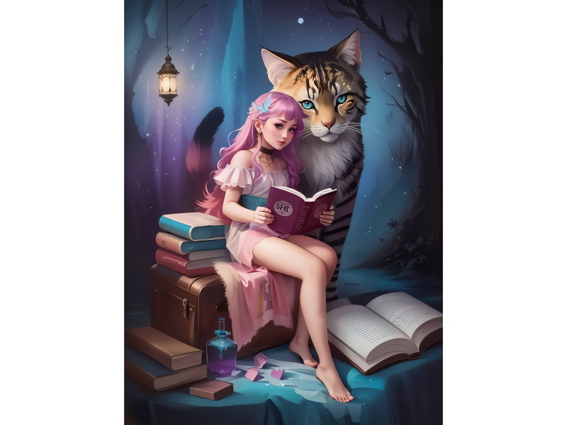 Холст с красками 30х40 см по номерам. СКАЗКА НА НОЧЬ