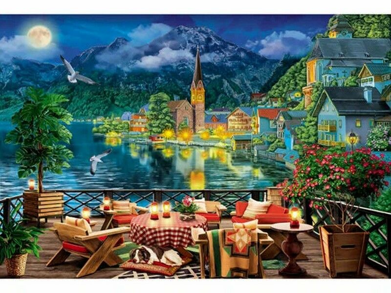 Холст с красками 30х40 см по номерам. ОЗЕРО В ГАЛЬШТАТЕ