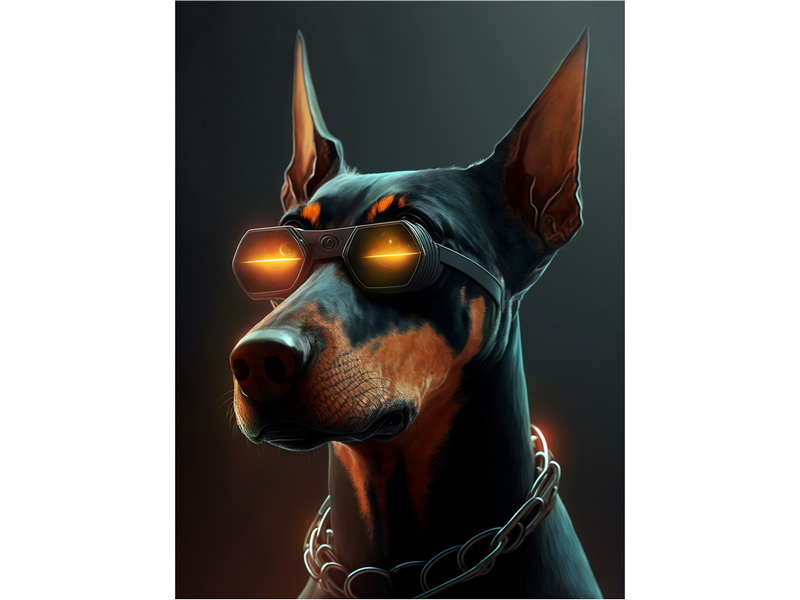 Холст с красками 30х40 см по номерам. КРУТОЙ ДОБЕРМАН