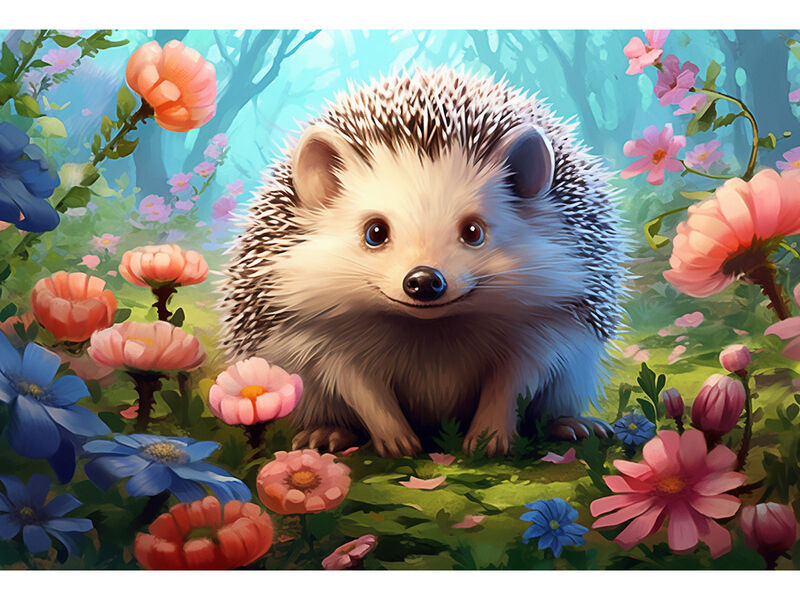 Алмазная мозаика 30х40 см МИЛЫЙ ЕЖИК (с подр., с полн. заполн., класс.)