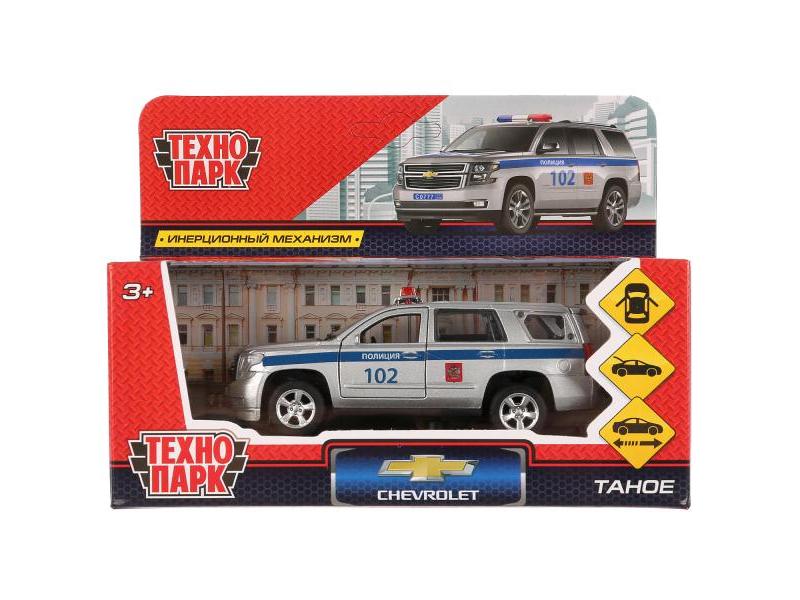 ТЕХНОПАРК МАШИНА CHEVROLET TAHOE ПОЛИЦИЯ МЕТАЛЛ. ИНЕРЦ. 12СМ (ОТКРЫВ. ДВЕРИ, БАГАЖНИК) В КОР.