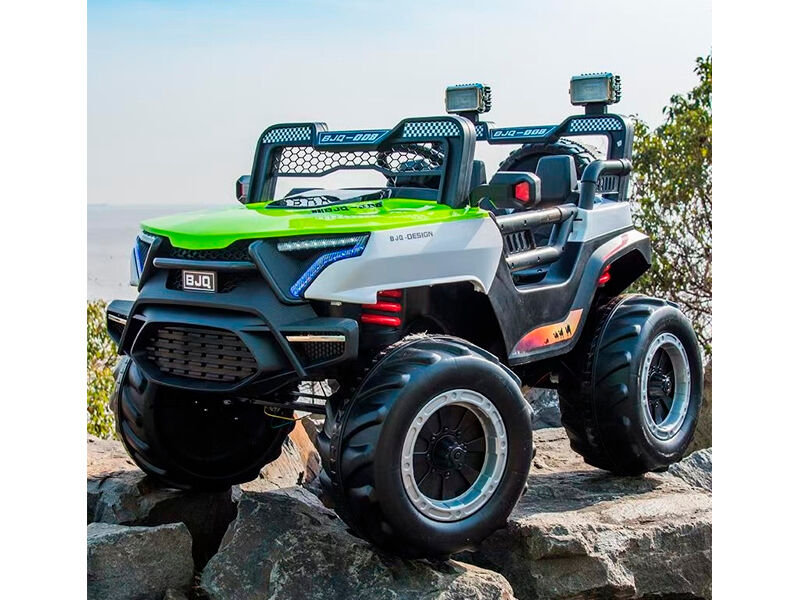 Купить оптом Электромобиль 2-местный на р/у (свет, звук, подключение USB+Bluetooth+MP3, аккум. 12V, 20А, колеса пластик+запаска, сиденье кожа, открыв. двери, качается, до 25 кг) ЗЕЛЕНЫЙ 07/003 в Луганске