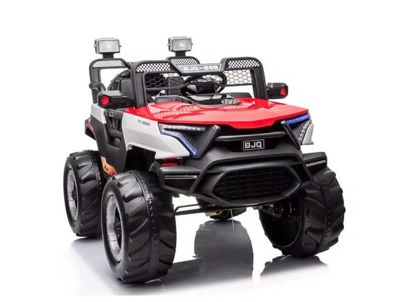 Электромобиль 2-местный на р/у (свет, звук, подключение USB+Bluetooth+MP3, аккум. 12V, 20А, колеса пластик+запаска, сиденье кожа, открыв. двери, качается, до 25 кг) КРАСНЫЙ 07/003