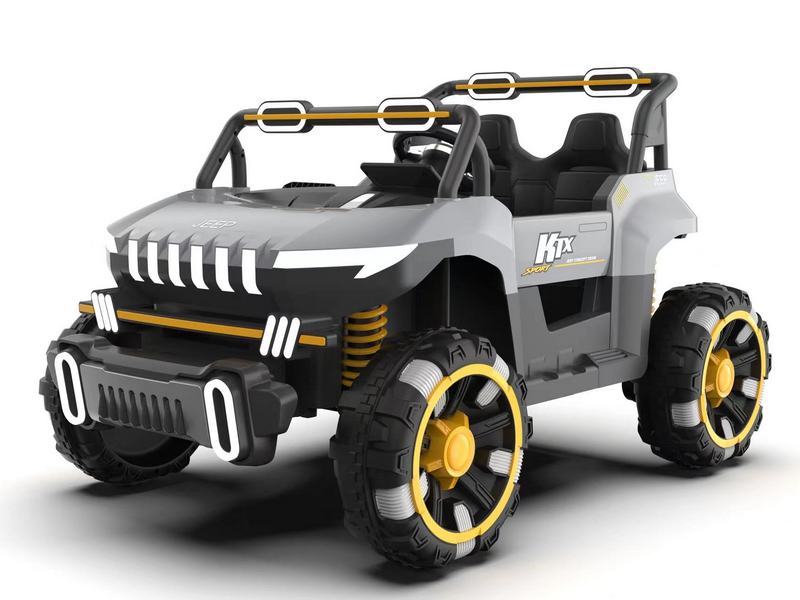 Купить оптом Электромобиль 2-местный на р/у (свет, звук, подключение USB+Bluetooth+MP3, аккум. 12V, 20А, колеса пластик, сиденье кожа, открыв. двери, качается, до 30 кг) СЕРЫЙ 16/016 в Луганске