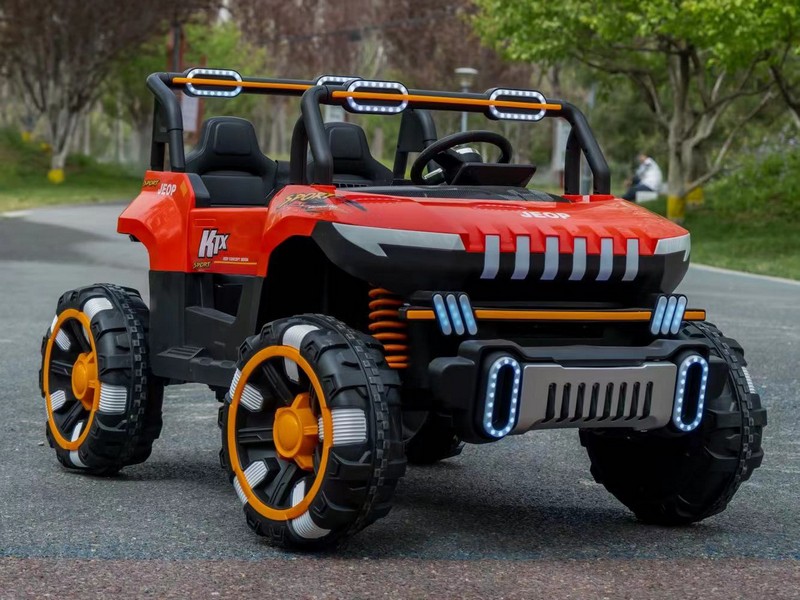 Купить оптом Электромобиль 2-местный на р/у (свет, звук, подключение USB+Bluetooth+MP3, аккум. 12V, 20А, колеса пластик, сиденье кожа, открыв. двери, качается, до 30 кг) КРАСНЫЙ 16/016 в Луганске