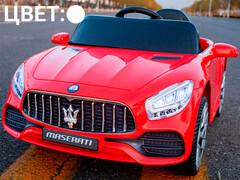 70299 [58/002]Электромобиль Maserati на р/у (свет, звук, подключение USB+Bluetooth+MP3, аккум. 12V, 20А, колеса пластик, сиденье кожа, открыв. двери, качается, до 25 кг) БЕЛЫЙ 58/002