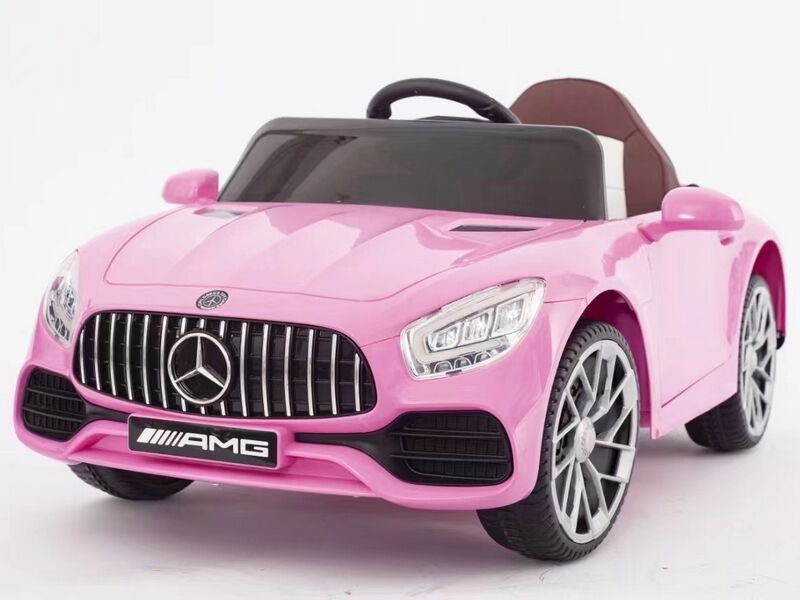 Электромобиль Mercedes на р/у (свет, звук, подключение USB+Bluetooth+MP3, аккум. 12V, 20А, колеса пластик, сиденье кожа, открыв. двери, качается, до 30 кг) РОЗОВЫЙ 58/004