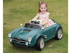Электромобиль Mercedes Ретро на р/у (свет, звук, подключение USB+Bluetooth+MP3, аккум. 12V, 20А, колеса пластик, сиденье кожа, открыв. двери, качается, до 25 кг) ЗЕЛЕНЫЙ 16/015