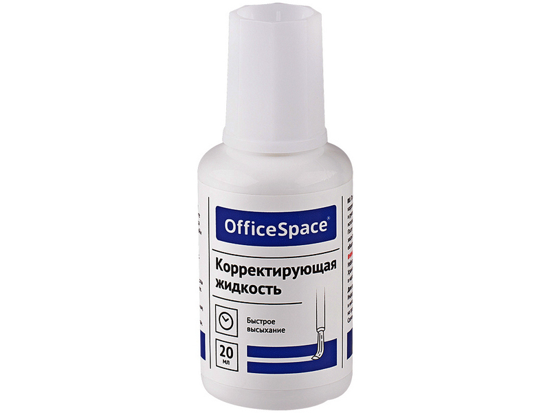 Корректирующая жидкость «OfficeSpace» 20мл на химической основе с кистью