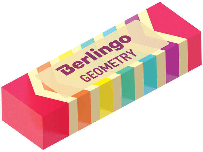 Ластик «Berlingo. Geometry» прямоугольный 48*15*10мм (45шт/уп)