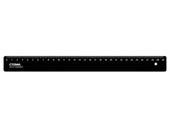 70452 [ЛН35]Линейка 30 см «СТАММ» пластик. непрозрачная черная