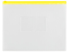 70495 [329761]Папка на бегунке А4 150 мкм с карманом прозрачная (желтая молния)