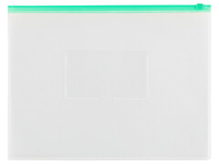 Папка на бегунке А4 150 мкм с карманом прозрачная (зеленая молния)