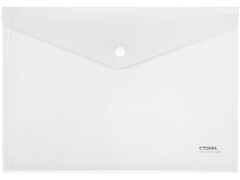 Папка-конверт А4 на кнопке «СТАММ» 180мкм ПРОЗРАЧНАЯ