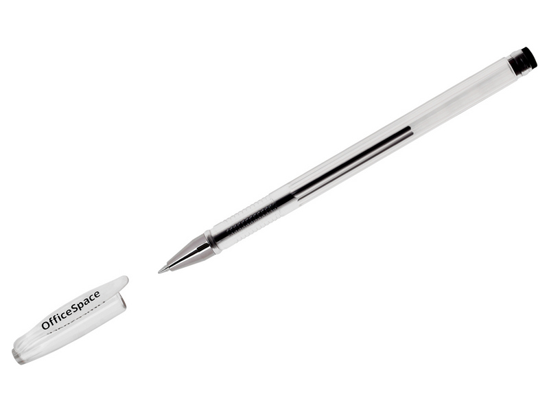 Ручка гелевая «OfficeSpace. Classic» прозрачный корпус 0,5 мм ЧЕРНАЯ (12шт/уп)